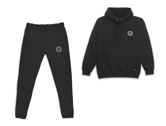 Khojay Black Hoodie and Trousers Set