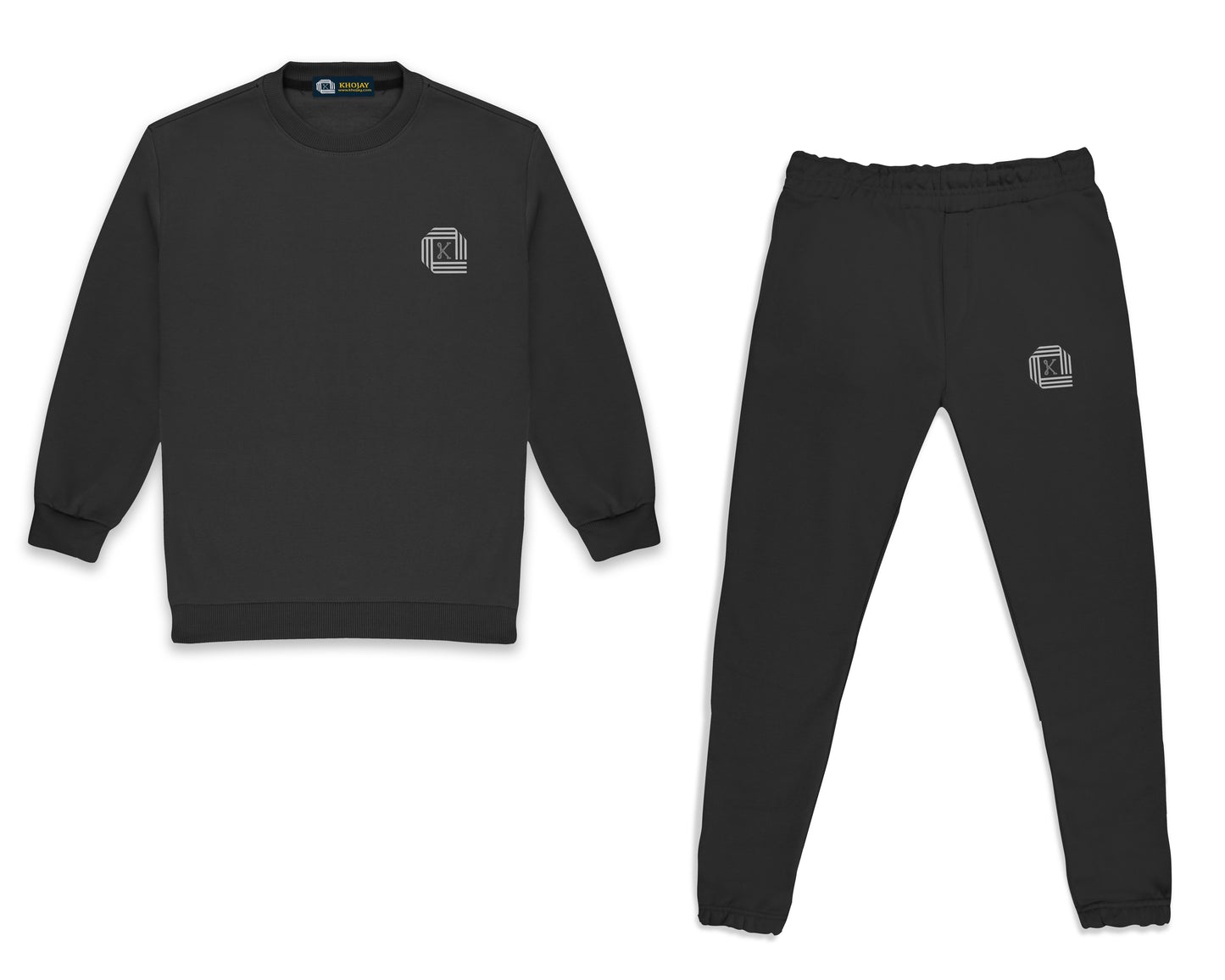 Khojay Black Sweatshirt and Trousers Set